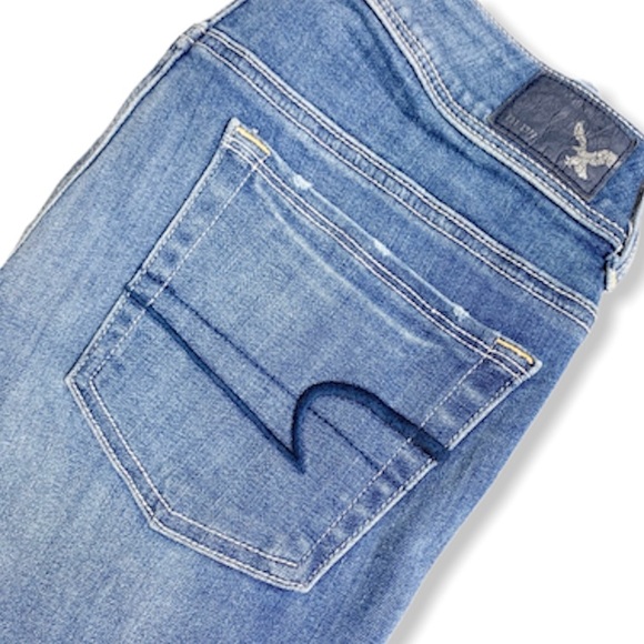 American Eagle Kick Boot Super Stretch Jeans Sz 0 - Picture 3 of 8